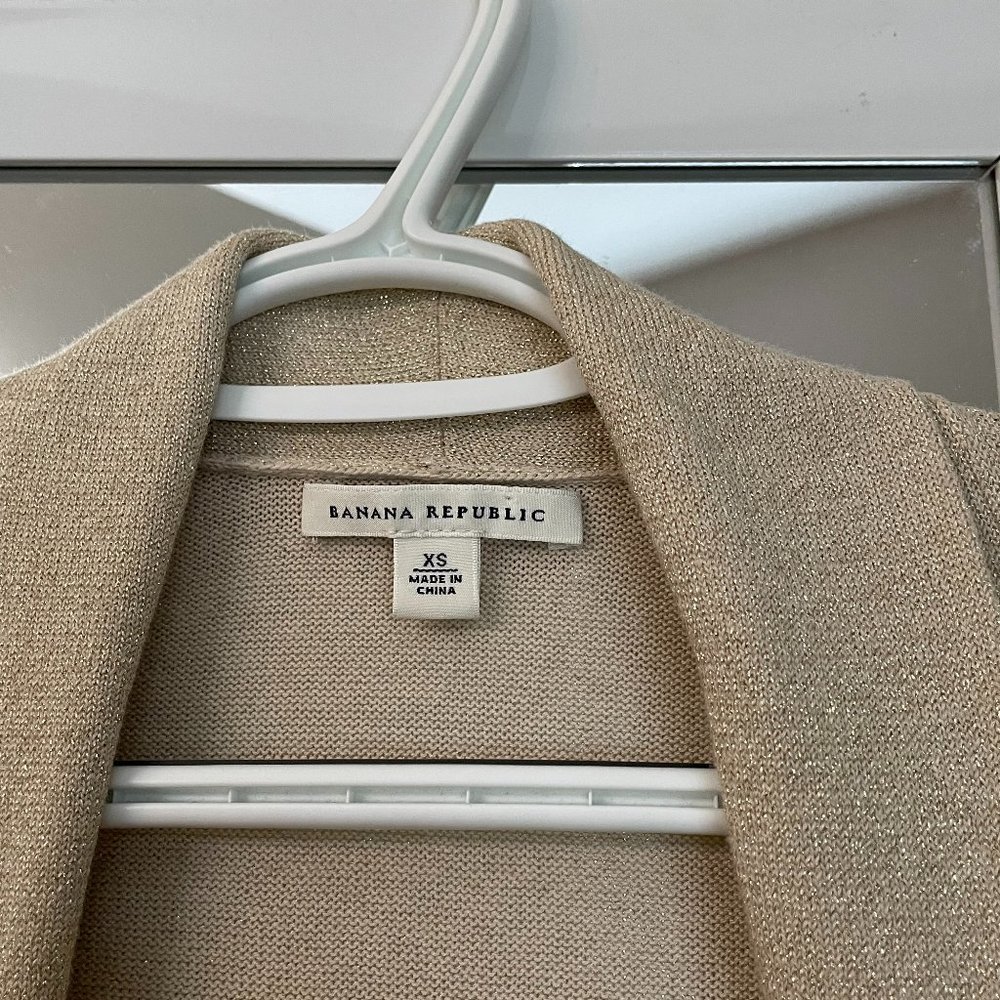 Banana Republic Gold Shimmer Cardigan XS